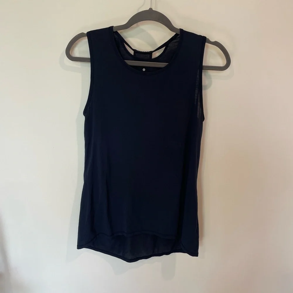 Athleta Navy Open-Back Tank Top - Picture 1 of 7
